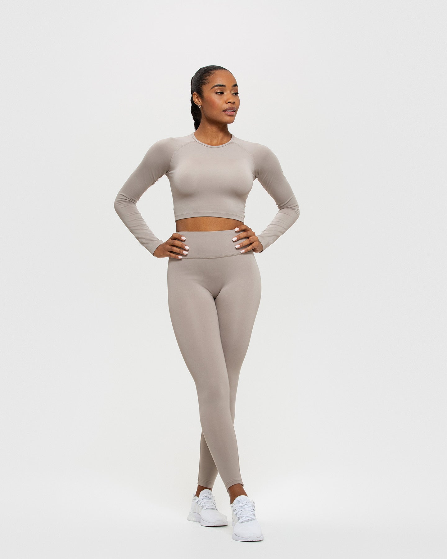 Essential Long Sleeve Crop Top | Buff